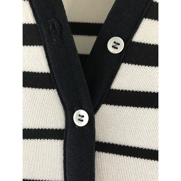 Vintage Women's Cardigan Ann Klein Saks Fifth Avenue Cardigan L Black & White - Picture 4 of 6